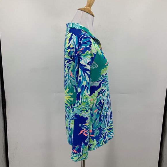 Lilly Pulitzer Top Womens XS Extra Small Multi UPF 50 Skipper Half Zipper Gold - Picture 5 of 14